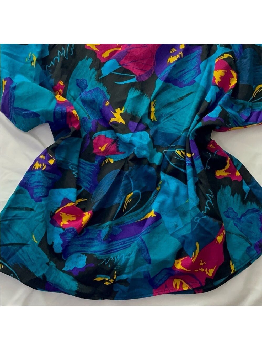3/ $20 Vintage 80s Mr. Max Abstract Floral Blouse Plus Size 20 - Picture 5 of 7